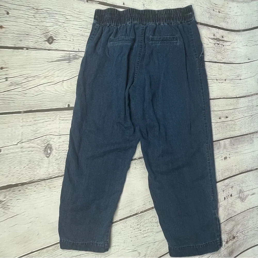 SOFT SURROUNDINGS women's soft blue tencel denim button cropped pants, size S P - Picture 3 of 13